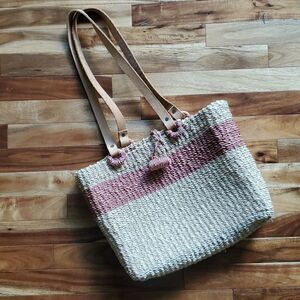 Woven Rattan Shoulder Bag Tote